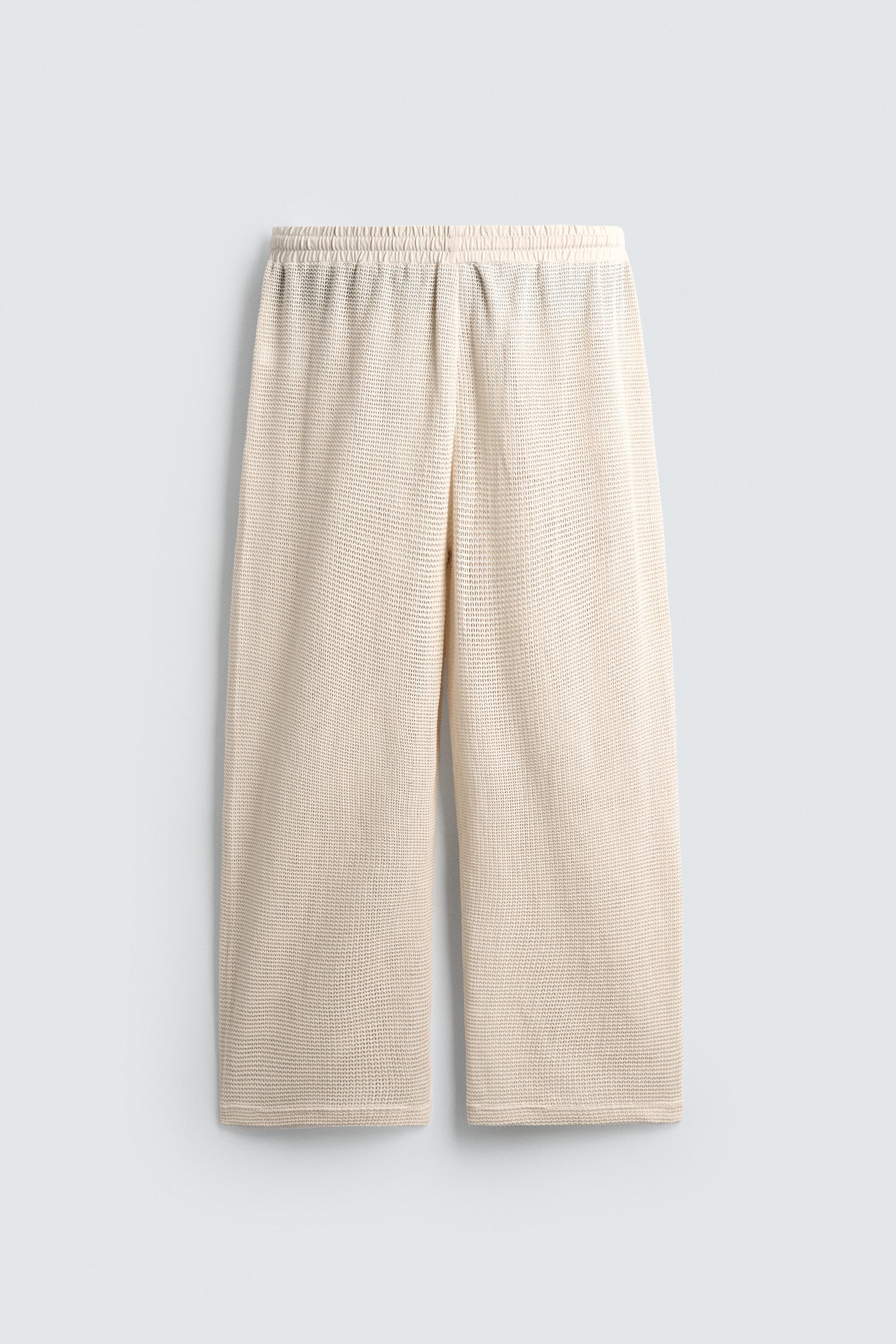 RELAXED FIT OPEN WEAVE PANTS